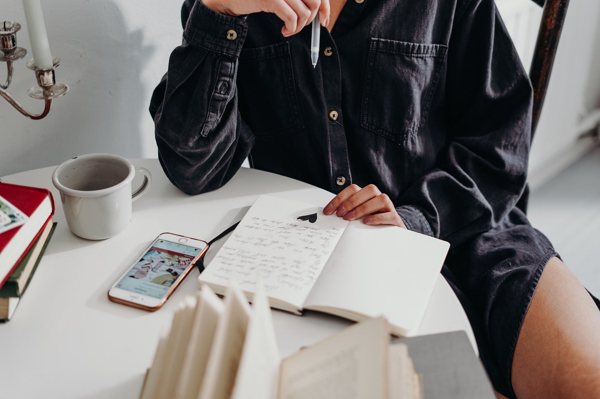 write in your journal with the help of a digital download of relationship journal prompts