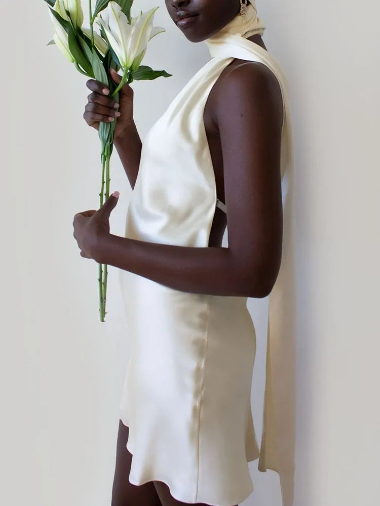backless white dress